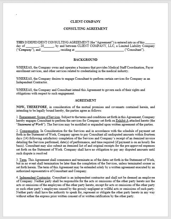 consulting agreement